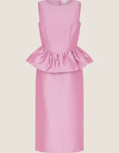 Dahlia Peplum Midi Dress Purple