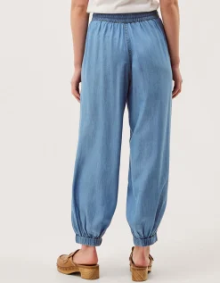 Daria Chambray Balloon Trousers Blue