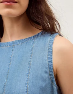 Daria Swing Chambray Tank Top Blue