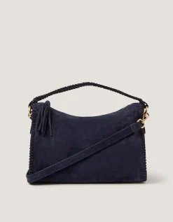 Della Suede Handbag Blue