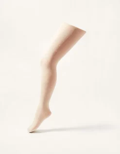 35 Denier Bridal Spot Tights Ivory