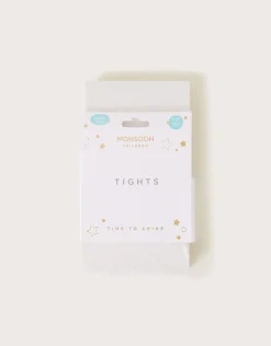 90 Denier Plush Diamond Print Tights Ivory