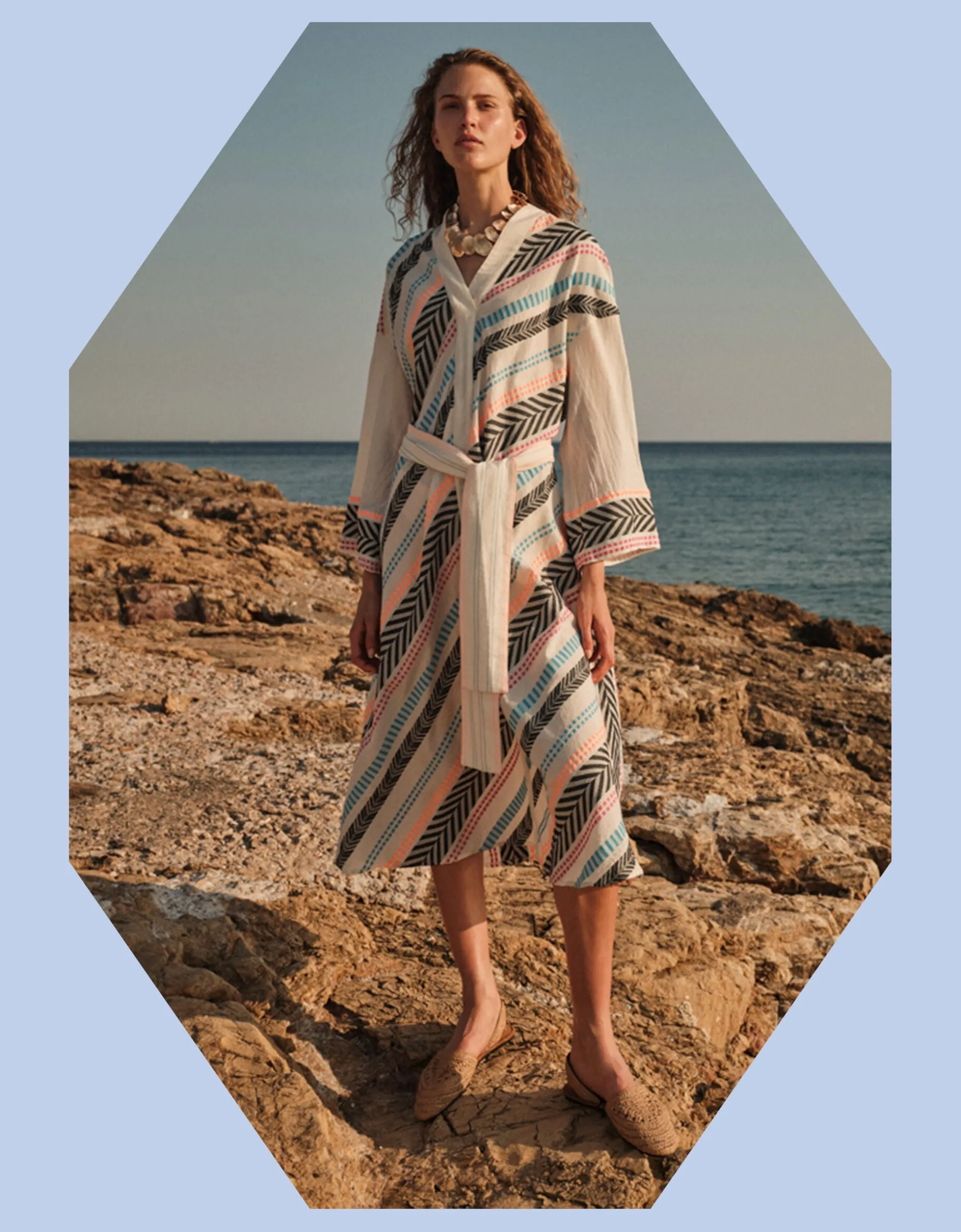 Devotion Twins Alivora Chevron Stripe Midi Dress Multi