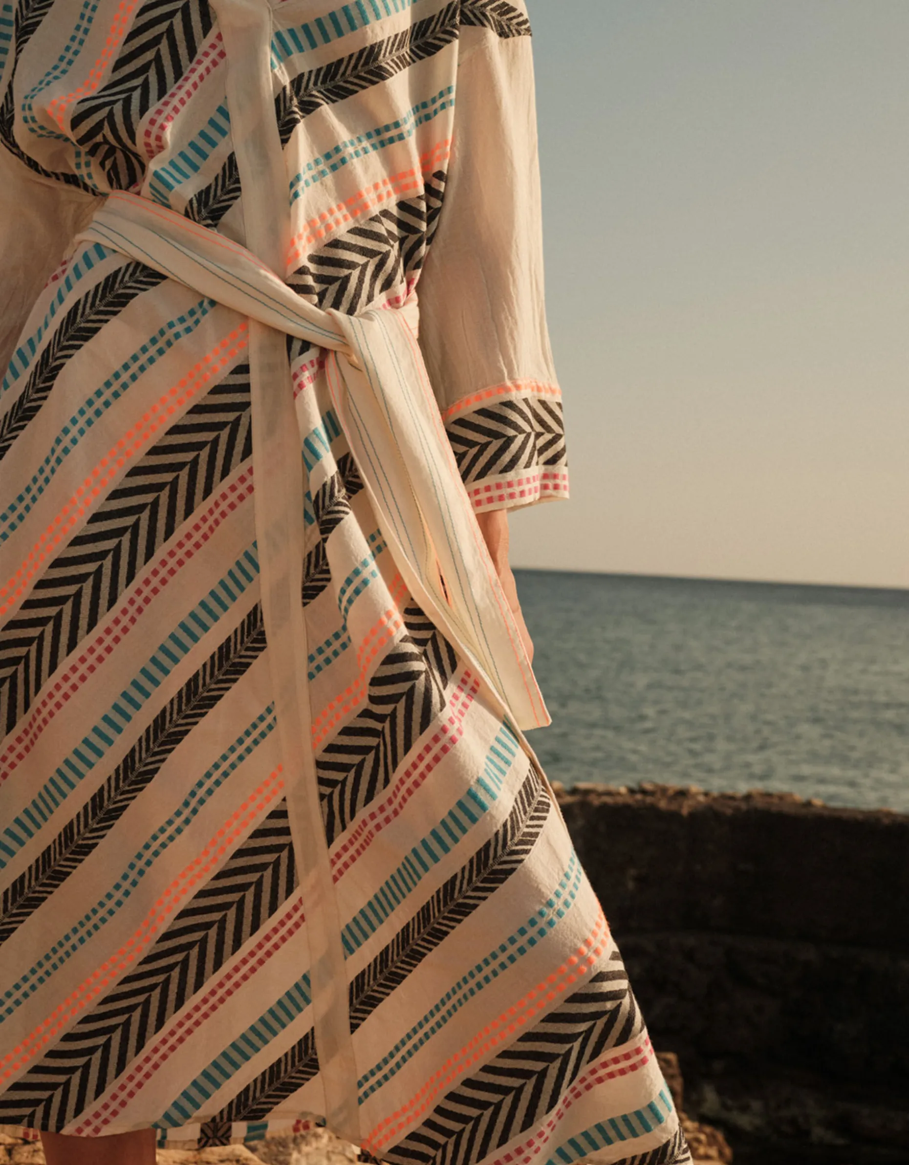 Devotion Twins Alivora Chevron Stripe Midi Dress Multi