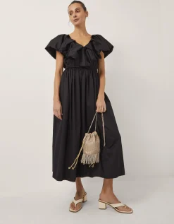 Devotion Twins Deos Frill Maxi Dress Black
