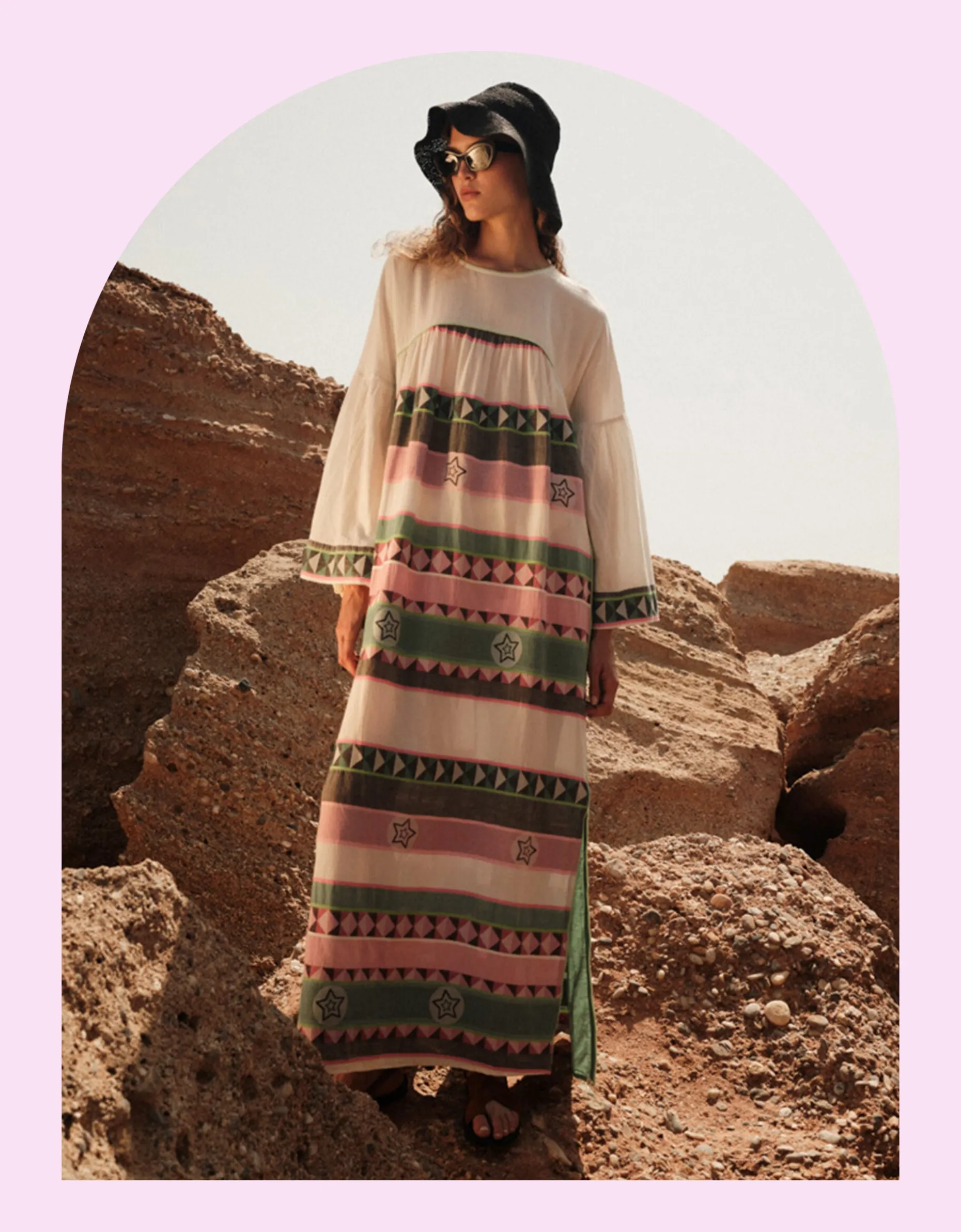 Devotion Twins Vela Geometric Stripe Maxi Dress Multi