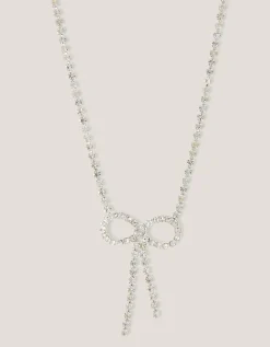 Diamanté Bow Necklace