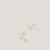 Diamanté Flower Hoop Drop Earrings