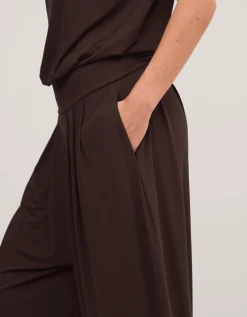 Dilly Short Sleeve Jersey Jumpsuit Brown