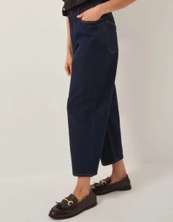 Dina Darted Barrel Jeans Blue