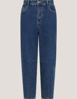 Dina Darted Barrel Jeans Blue