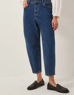 Dina Darted Barrel Jeans Blue