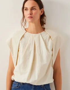 Dorit Bubble Hem Top Cream