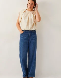 Dorit Bubble Hem Top Cream