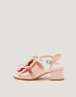 Double Bow Heeled Sandals Pink