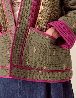 East Apate Light Quilted Cotton Jacket Green