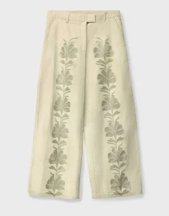 East Astrid Embroidered Corduroy Trousers Green
