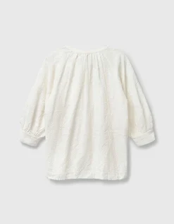 East Ateta Tonal Embroidered Blouse Ivory
