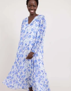East Becca Floral Georgette Dress Blue
