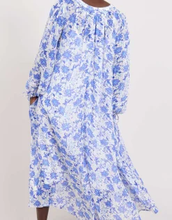 East Becca Floral Georgette Dress Blue