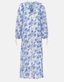 East Becca Floral Georgette Dress Blue