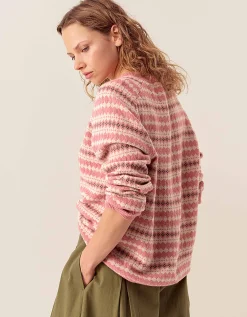 East Becky Alpaca and Cashmere Fairisle Jumper Pink