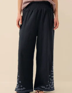 East Carita Hand-Embroidered Trousers Blue