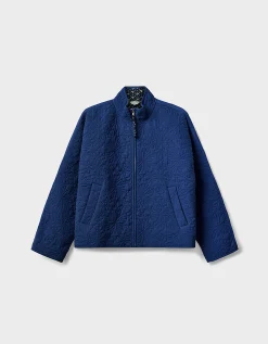 East Celine Lightly Quilted Floral Stitch Jacket Blue