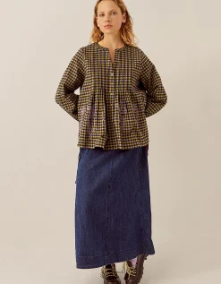 East Dilly Gingham Cotton Blouse Multi