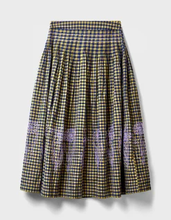East Dilly Gingham Cotton Skirt Multi