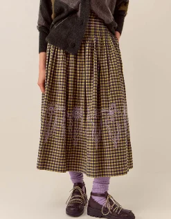 East Dilly Gingham Cotton Skirt Multi