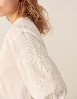 East Donnie Hand-Embroidered Blouse Ivory