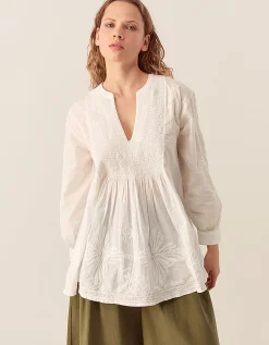East Donnie Hand-Embroidered Blouse Ivory