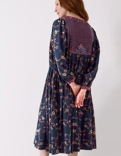 East Elenie Embroidered Midi Dress Black
