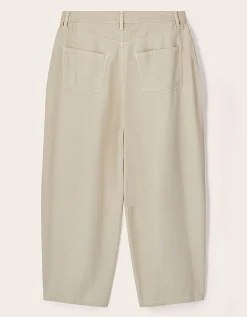 East Elodie Cotton Twill Barrel Leg Trousers White