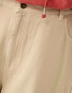 East Elodie Cotton Twill Barrel Leg Trousers White