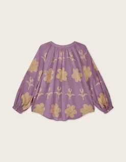 East Hendrix Batik Floral Top Purple