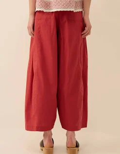 East Irina Cotton Embroidered Trousers Pink