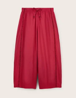 East Irina Cotton Embroidered Trousers Pink