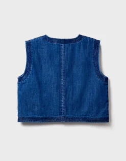 East Juna Denim Gilet Blue