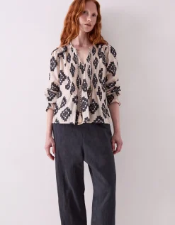 East Kaira Monochrome Cotton Top Black