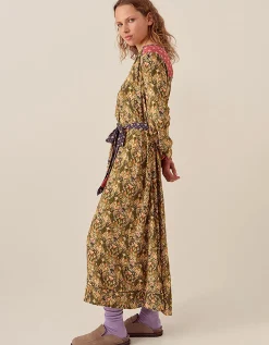 East Kiku Ikat Printed Dress Green