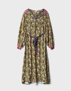 East Kiku Ikat Printed Dress Green