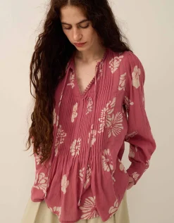 East Kris Hand Batik Blouse Pink