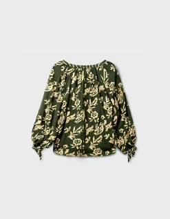 East Kris Hand Batik Top Green