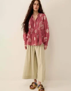 East Krista Hand-Batik Floral Top Pink