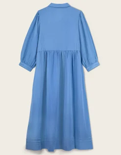 East Liza Linen Shirt Dress Blue