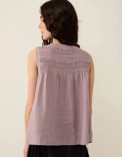 East Liza Sleeveless Linen Top Lilac Purple