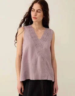 East Liza Sleeveless Linen Top Lilac Purple