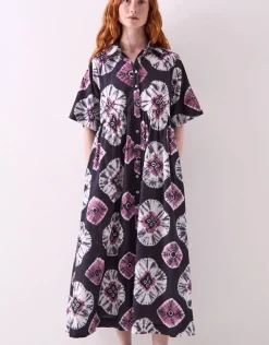 East Lucia Tie-Dye Shirt Dress Blue